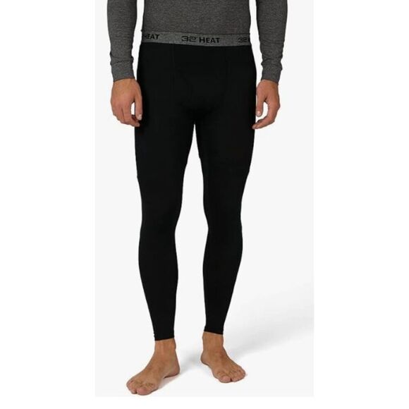 32* Heat Plus NEW size XXL black extra warm baselayer tights - Picture 2 of 4